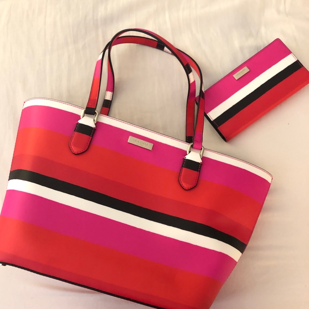 Kate Spade Laurel Way Bonita Stripe Tote & Wallet